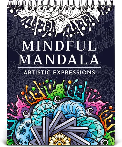 Libro de colorear mandala RYVE para adultos - 50 mandalas únicas para relajación y alivio del estrés - Libro de colorear para adultos en espiral