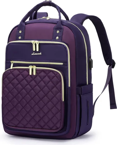 Miniatura 20 de LOVEVOOK Mochila para computadora portátil para mujer, mochila para trabajo de viaje, bolsa de computadora para enfermera, profesora, bolsa
