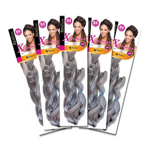 Miniatura 20 de Realistic Trenza original X-Pression 84 pulgadas 100% Kanekalon (paquete de 3, 1) M-61XPRES84