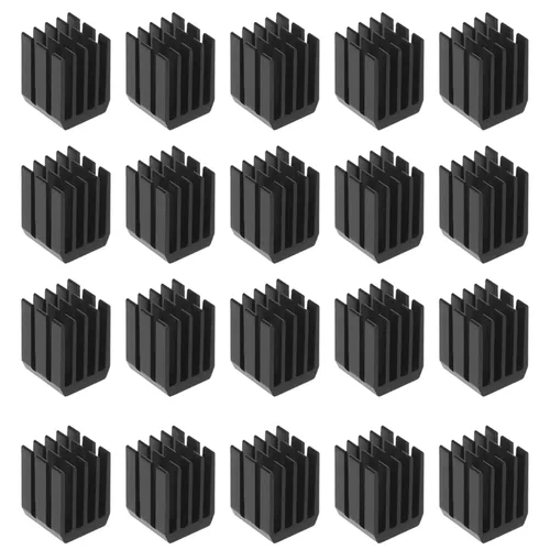 Miniatura 8 de Disipador de calor de aluminio negro con cinta adhesiva conductora térmica, enfriador de disipador de calor de 14 × 14 × 0.276 in para enfriar
