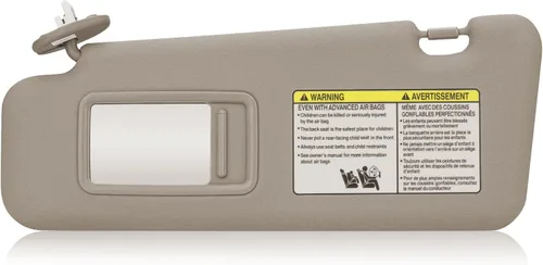Miniatura 10 de TadaMark Visera solar derecha del lado del pasajero para Toyota Highlander 2008 2009 2010 2011 2012 2013 gris con luz de repuesto # 74320-0E050-B0