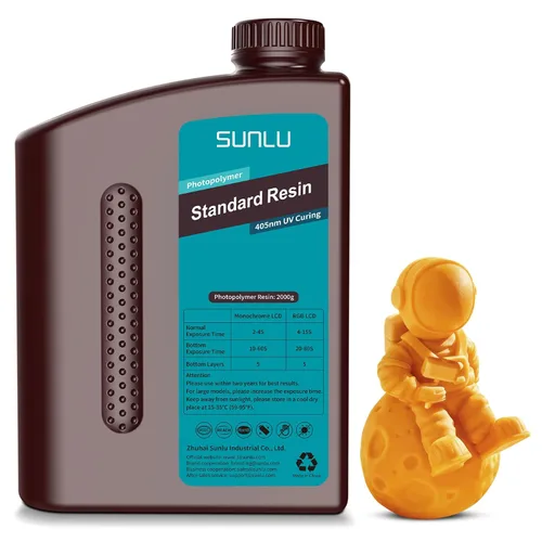 Miniatura 20 de SUNLU Resina para impresora 3D, 1kg de curado rápido, resina estándar 3D para impresoras 3D LCD DLP SLA, curado UV de 395-405nm, resina líquida