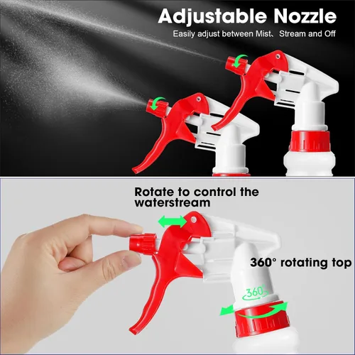 Miniatura 4 de Eccliy 12 Piezas Botellas Rociadoras de Plástico de 16 Oz, Pulverizador Reutilizable Vacío Ajustable para Limpieza, Plantación, Agua, Baño y Cocina