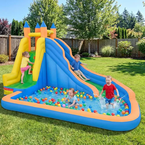 Miniatura 2 de Costzon - Gorila hinchable para piscina de agua con tobogán largo, pared de escalada, incluye bolsa de transporte Oxford, kit de reparación