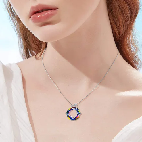 Miniatura 6 de TOUPOP Regalos para enfermera, collar de enfermera de plata de ley 925, colgante temático de enfermería con cristal RN médico caduceo, joyería