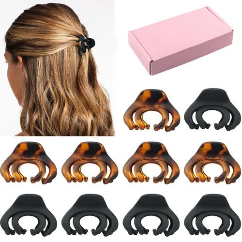 Miniatura 11 de MAORULU Pinza para el cabello, pinza de pulpo para cabello fino/medio grueso, para mujeres y niñas, 1.5 pulgadas, mini pinzas de mandíbula mate