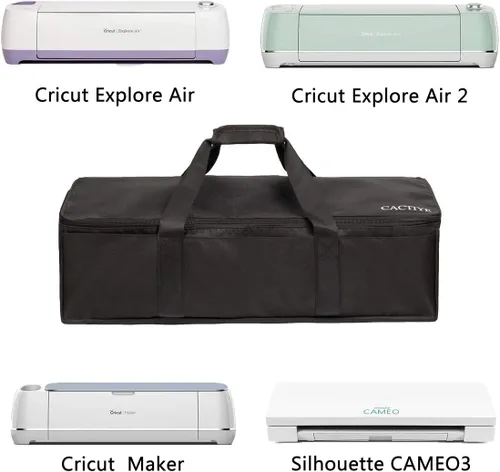 Miniatura 3 de Bolsa de transporte compatible con Cricut Explore Air y Maker, bolsa impermeable compatible con Cricut Explore Air y suministros (negro, 1+1)