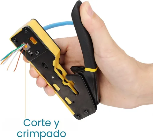 Miniatura 5 de Kit de herramientas de engaste RJ45 Solsop para paso de Ethernet, crimpadora CAT5 Cat5e Cat6