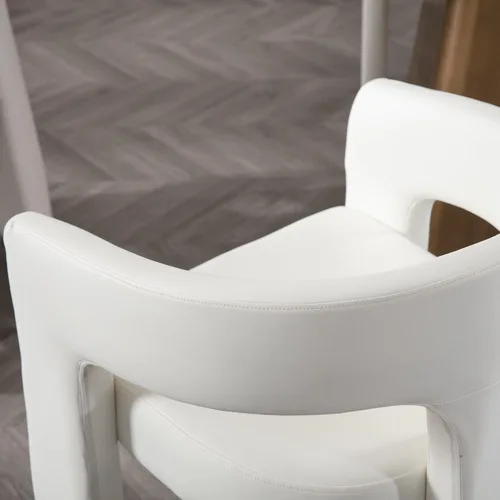 Miniatura 6 de BESTANO Modernas sillas de comedor tapizadas de piel sintética con respaldo abierto, bonitas sillas laterales de barril para cocina, sillas