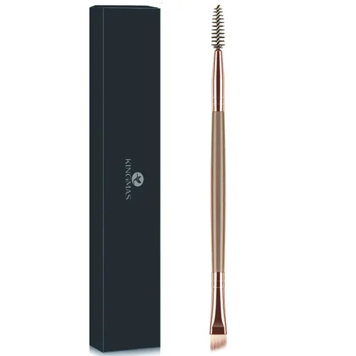 Miniatura 8 de KINGMAS Cepillo para Cejas Spoolie Profesional de Doble Punta con Ángulo para Delinear y Dar Forma a las Cejas o Pestañas (Negro)