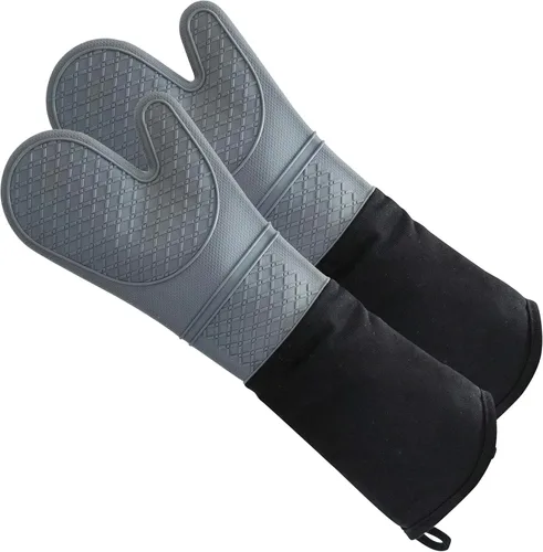 Guantes de horno de silicona extralargos resistentes al calor, guantes de horno profesionales de grado comercial para cocina, barbacoa, hornear,