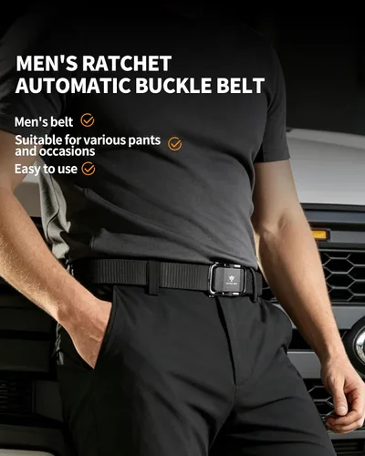Miniatura 2 de Cinturón de nailon para hombre, cinturones tácticos, cinturón de lona transpirable con hebilla