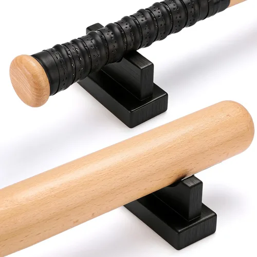 Miniatura 4 de TOBWOLF 2 vitrinas para bates de béisbol, soporte resistente para bates de béisbol, soporte de exhibición de bates de béisbol, estante horizontal
