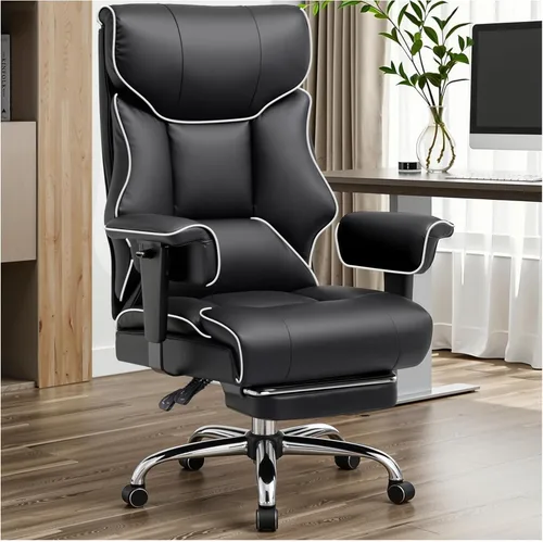 Miniatura 11 de GTPLAYER Silla de juegos grande y alta de 400 libras, silla de oficina resistente con reposapiés y cojín ergonómico de resorte de bolsillo, soporte