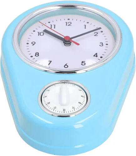 Miniatura 11 de Tyenaza Reloj de pared retro con temporizador de cocina de 9 pulgadas, multifuncional, innovador reloj de cuarzo de operación silenciosa