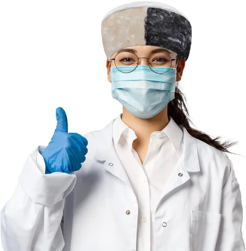 Miniatura 6 de Gorra médica con patrón de textura fresca con botones ajustables para mujer