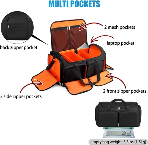 Miniatura 10 de Bolsa de deporte para zapatos de viaje, bolsa de lona para hombres y mujeres, gimnasio, deporte, equipaje, bolsa de transporte, divisor de bolsa