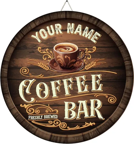 Miniatura 12 de Letrero de madera personalizado para barra de café, terapia en una taza tolerable a la gente, placa de pared para decoración de cocina, regalos