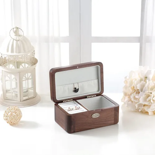 Miniatura 6 de Caja de música de madera maciza natural, caja de joyería, caja de adornos, recuerdos, cajas musicales de regalo, exquisita vendimia, adecuada