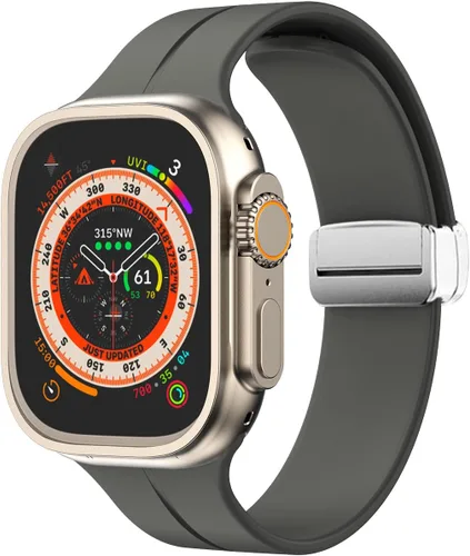 Miniatura 15 de Banda magnética compatible con Apple Watch de 38mm 40mm 41mm 42mm 44mm 45mm 46mm 49mm, mujeres y hombres, correa deportiva de silicona compatible