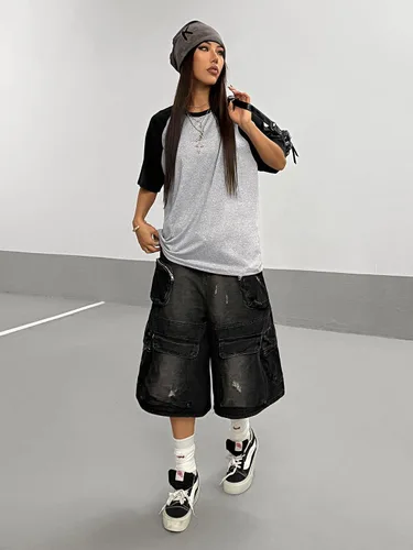 Miniatura 3 de Verdusa Camiseta casual de manga corta con cuello redondo de gran tamaño para mujer