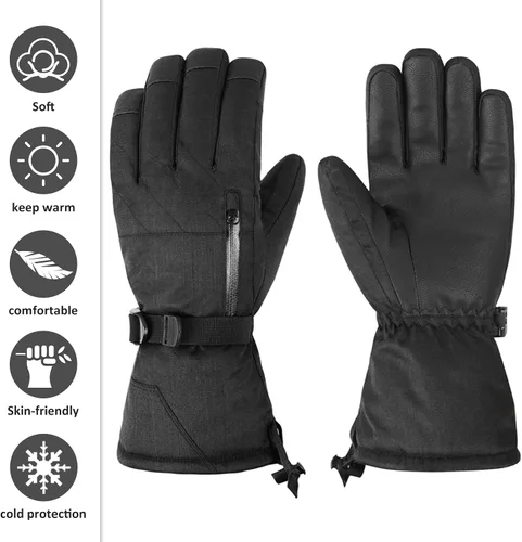 Miniatura 5 de Guantes de esquí para niños, guantes de nieve impermeables, guantes de snowboard para pantalla táctil, guantes de invierno con bolsillo para niños
