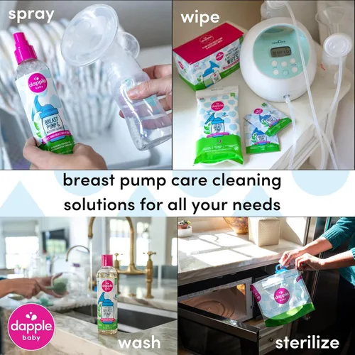 Miniatura 8 de Dapple Jabón de extractor de leche para bebé, botella de 8 onzas líquidas, sin fragancia, a base de plantas e hipoalergénico, fórmula de fácil