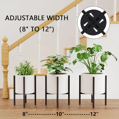 Miniatura 3 de Linpla Soporte de Metal Ajustable para Plantas de Interior y Exterior - Se Adapta a Macetas de 8 a 12 Pulgadas - Soporte para Macetas Moderno