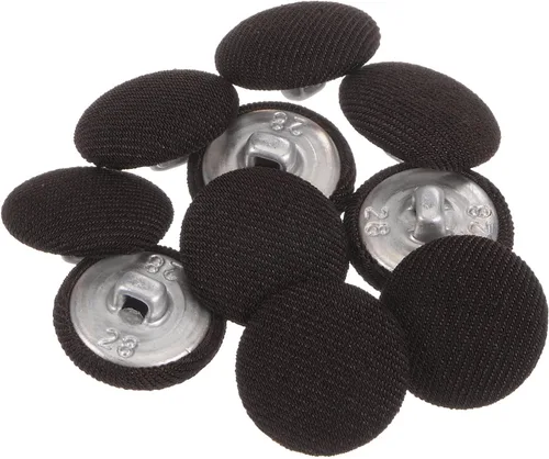 Miniatura 89 de HARFINGTON 10 botones de tela de 24L cubiertos de tela de 0.59 pulgadas, vástago de metal, botones de costura redondos para trajes, blusas de Azul