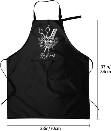 Miniatura 2 de Delantal unisex con babero ajustable personalizado para hombres y mujeres, delantales de cocina personalizados para fotos, 33 x 28 pulgadas