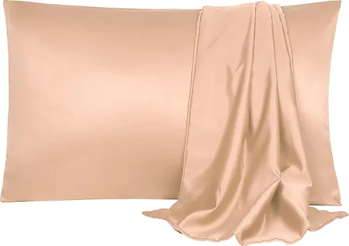 Miniatura 22 de uxcell Paquete de 2 fundas de almohada de satén de seda para cabello y piel, frescas, sedosas, suaves y transpirables, tamaño estándar de 20 x 26