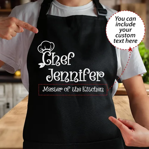 Miniatura 9 de Delantales Personalizados para Mujer y Hombre, Delantal de Chef Personalizado, Delantal de Cocina Personalizado con Bolsillos, Delantales para Asar