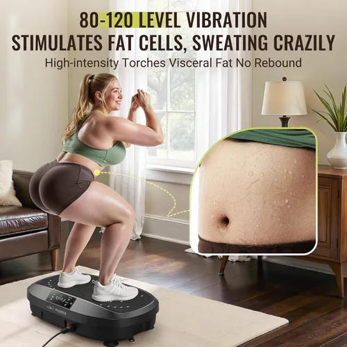 Miniatura 3 de FLYBIRD Vibration Plate Exercise Machine, Adjustable Speed High Intensity Vibration for Muscle Toning Weight Loss Lymphatic Drainage, Full Body