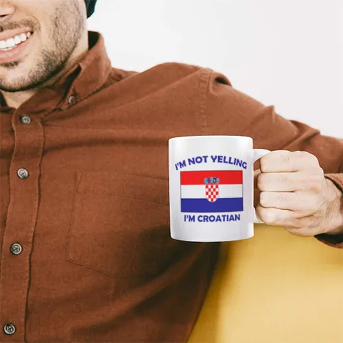 Miniatura 4 de Speedy Pros Taza de té de cerámica con texto en inglés "I M Not Yelling I Am Croatian Croatians Croatians - Taza de té de cerámica, regalo