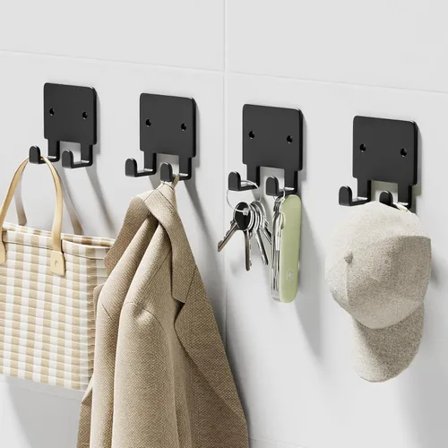 Miniatura 11 de GTK Soporte para llaves de pared, ganchos para llaves con bandeja y 6 ganchos, soporte para llaves montado en la pared para pasillo, estante