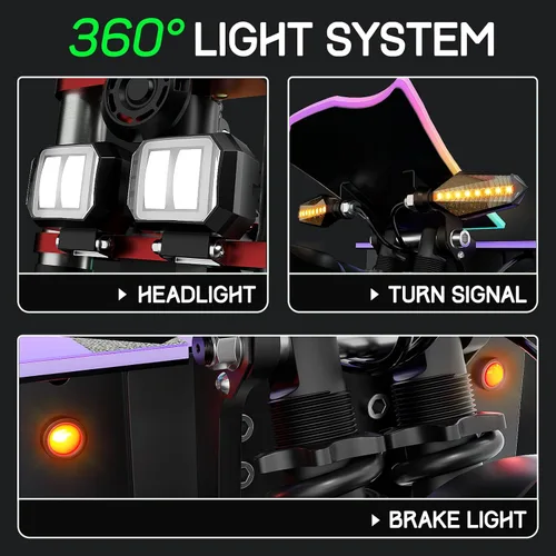 Miniatura 3 de Electric Scooter Adult K8 6000w Dual Motor, Max Speed 50MPH Range 70 Miles, 12 Inch Street Tires Commuter Dual Suspension E-Scooter with Seat and