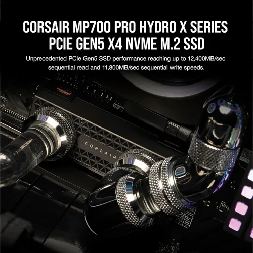Miniatura 2 de Corsair MP700 PRO 1TB M.2 PCIe Gen5 x4 NVMe 2.0 SSD – M.2 2280 – Hasta 11,700MB/seg de lectura secuencial – NAND TLC de alta densidad – Negro