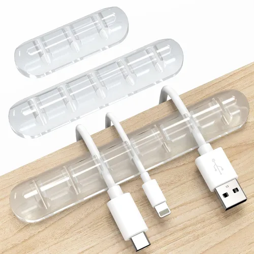 Miniatura 9 de INCHOR - Clips para cables, organizador de cables para escritorio, clips de cable de carga, organizador de cables para mesita de noche, organizador