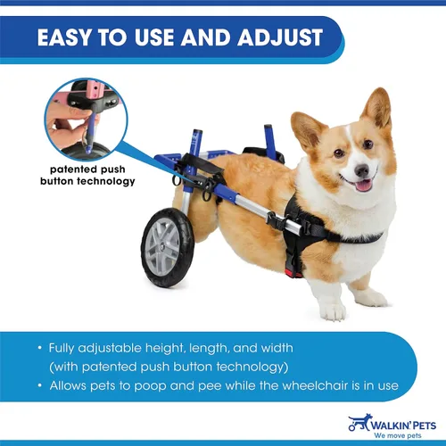 Miniatura 3 de Walkin' Wheels Silla de ruedas Corgi Dog – para perros pequeños Corgi de 11 a 44 libras – Aprobado por veterinarios – Silla de ruedas para perros