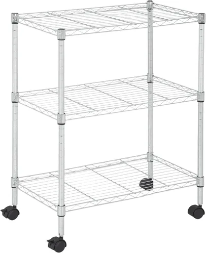 Miniatura 22 de Estantería metálica de almacenamiento de 6 niveles de 208.8 cm x 121.92 x 45.72 cm, con ruedas, resistente estante con capa de acero, cromado