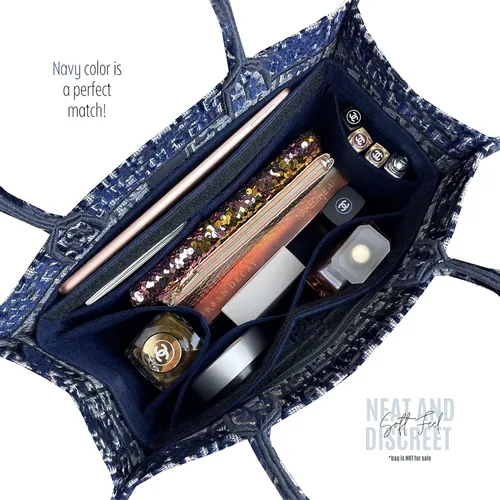 Miniatura 6 de Divitize Inserto para organizador de libros mediano, pequeño, grande, fieltro premium hecho a mano (negro)