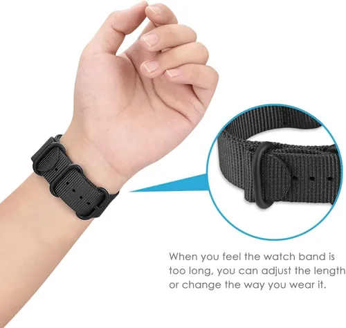 Miniatura 4 de FINTIE Correas compatibles con Fitbit Versa 2/1 / Lite Edition, correa de repuesto de nailon suave (negro)