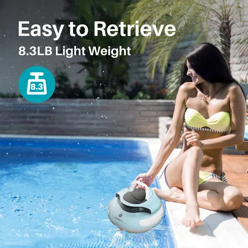 Miniatura 5 de POOLPURE Limpiador robótico inalámbrico para piscinas: motores duales de 30 W, tiempo de funcionamiento de 100 minutos, para piscinas sobre