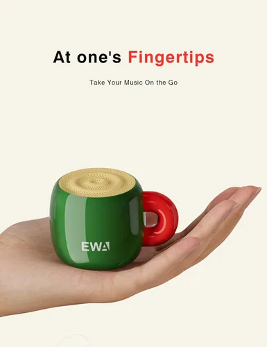 Miniatura 7 de EWA Altavoz Bluetooth, mini altavoz Bluetooth portátil con diseño creativo en forma de taza, IP67 impermeable, sonido fuerte y claro, regalo ideal