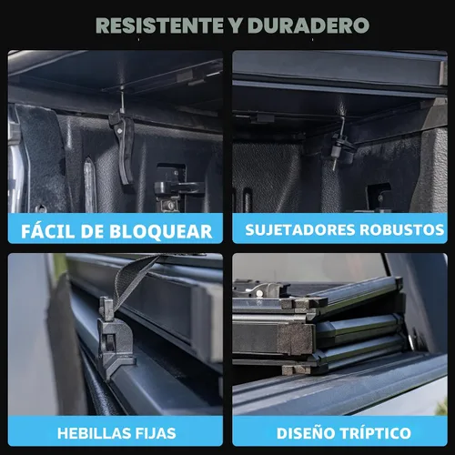 Miniatura 4 de Cubierta de caja de camioneta plegable y rígida compatible con Ford F150 F-150 2015-2025 5.5 pies de caja corta, estilo tri-doblez