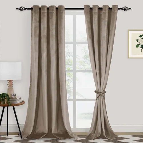 Miniatura 41 de XWZO Cortinas de terciopelo azul de 63 pulgadas de largo, elegantes cortinas de lujo suaves para sala de estar, aislamiento térmico, oscurecimiento