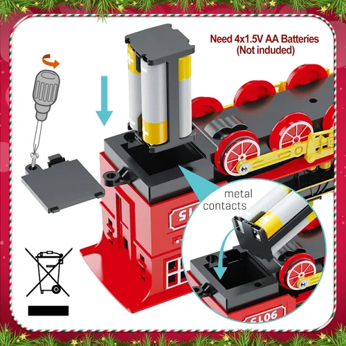 Miniatura 3 de Hot Bee - Juego de tren de juguete con locomotora de vapor, humo, luces y sonidos, para niños de 3, 4, 5, 6, 7 años en adelante