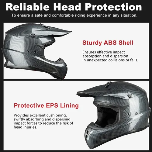 Miniatura 4 de Favoto Cascos de Dirt Bike para Adultos - Casco Ligero para Motocross/ATV/UTV Aprobado por DOT para Hombres y Mujeres, con Visera Extraíble