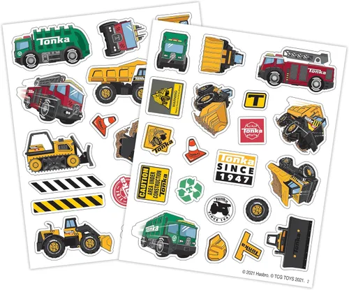 Miniatura 3 de TCG Toys Tonka Magnetic Creations - Lata con 40 piezas de juego magnéticas en lata que se dobla como espacio de almacenamiento, multicolor