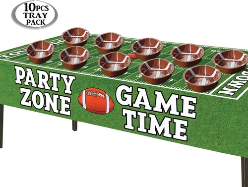 Miniatura 2 de Anapoliz Bandejas de servir de fútbol 10 bandejas de plástico para aperitivos de fútbol Juego de fútbol Plato para servir fiesta de portón